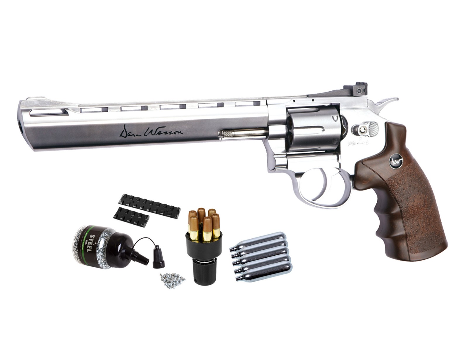 Dan Wesson 8" CO2 BB Revolver Kit, Silver