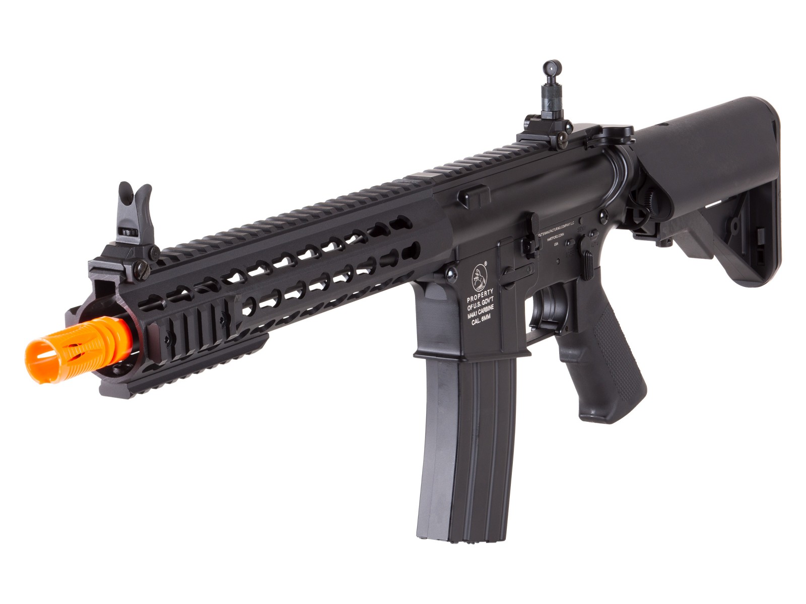 Colt M4A1 Short Keymod Full Metal AEG Rifle, Black 6mm