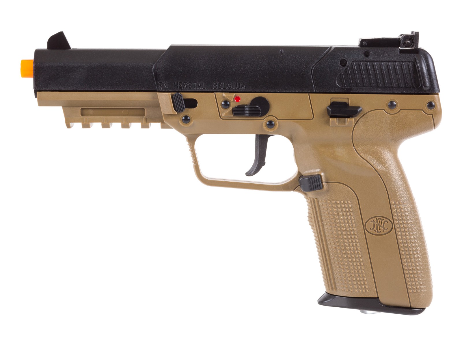 FN Herstal Five-Seven CO2 Blowback Airsoft Pistol, Tan/Black