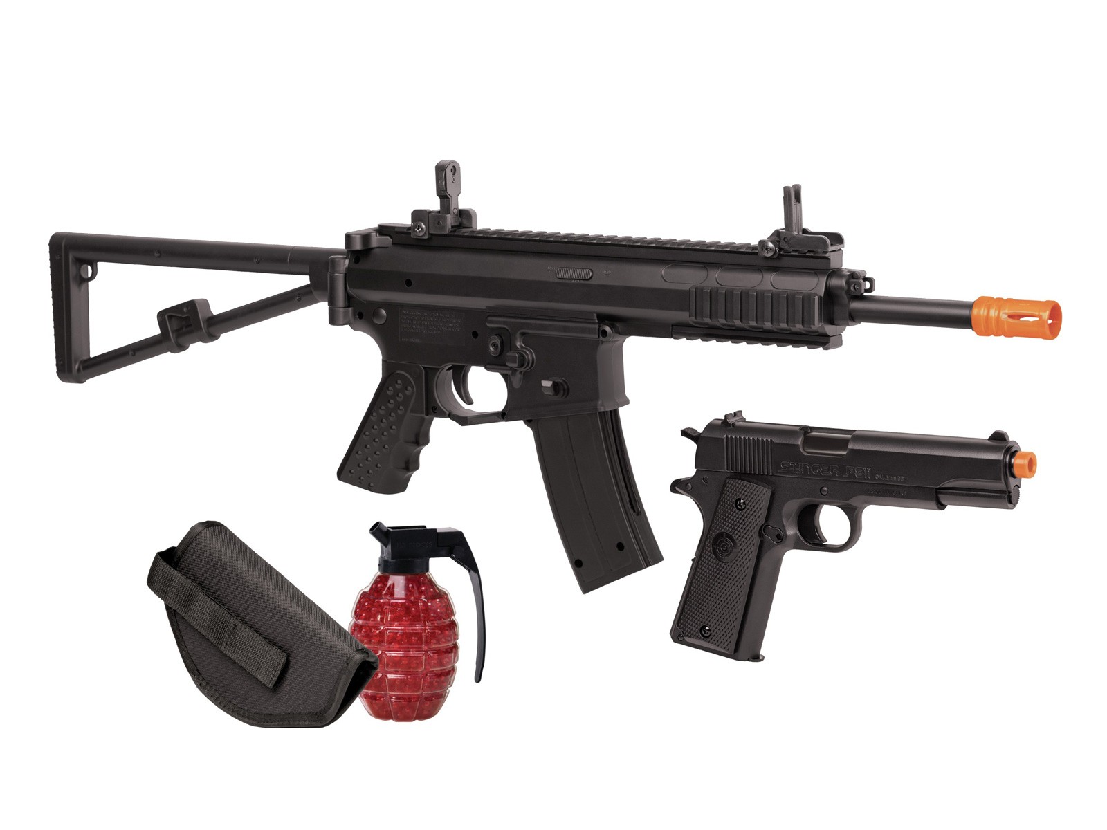 Crosman AREKT Elite Commado Airsoft Rifle & Pistol Kit, Blac