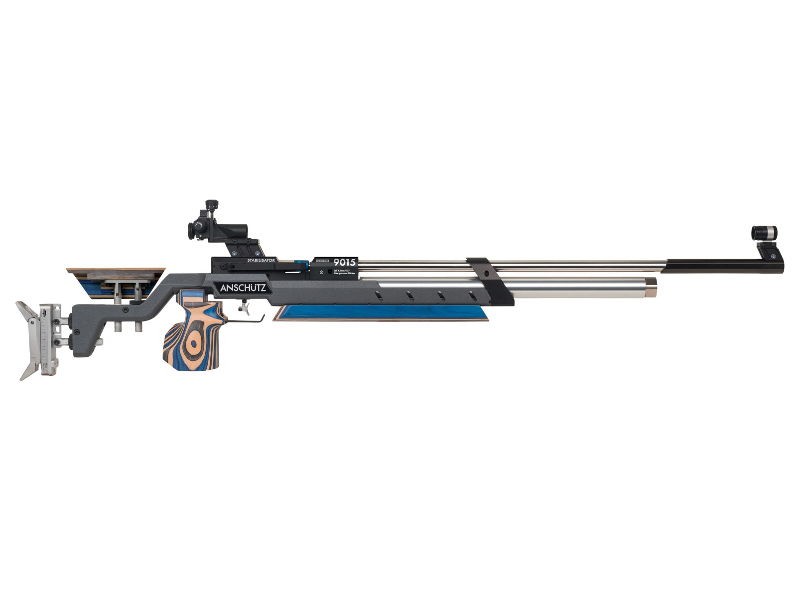 Anschutz 9015 Air Rifle Aluminum/Blue 0.177 Image Anschutz 9015 Air Rifle Aluminum/Blue 0.177 Image