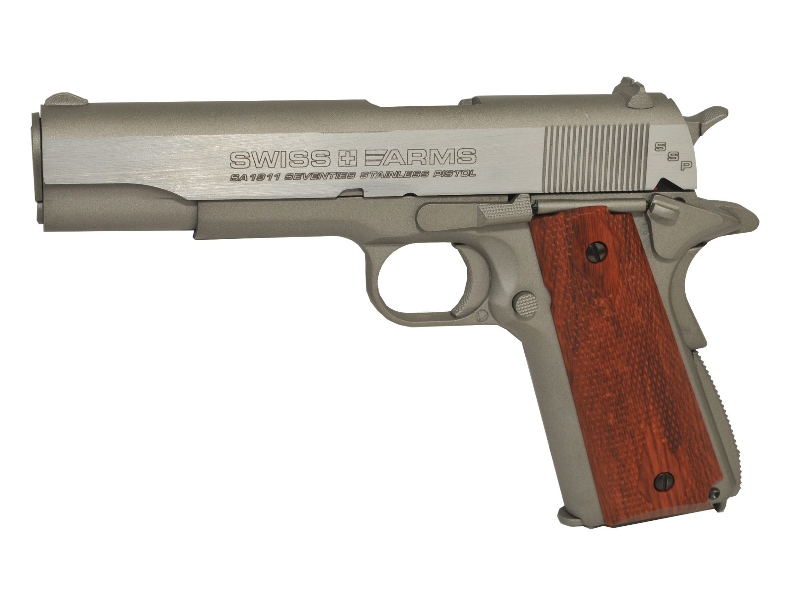 Swiss Arms SA 1911 SSP CO2 BB Pistol, Brown Grips 0.177