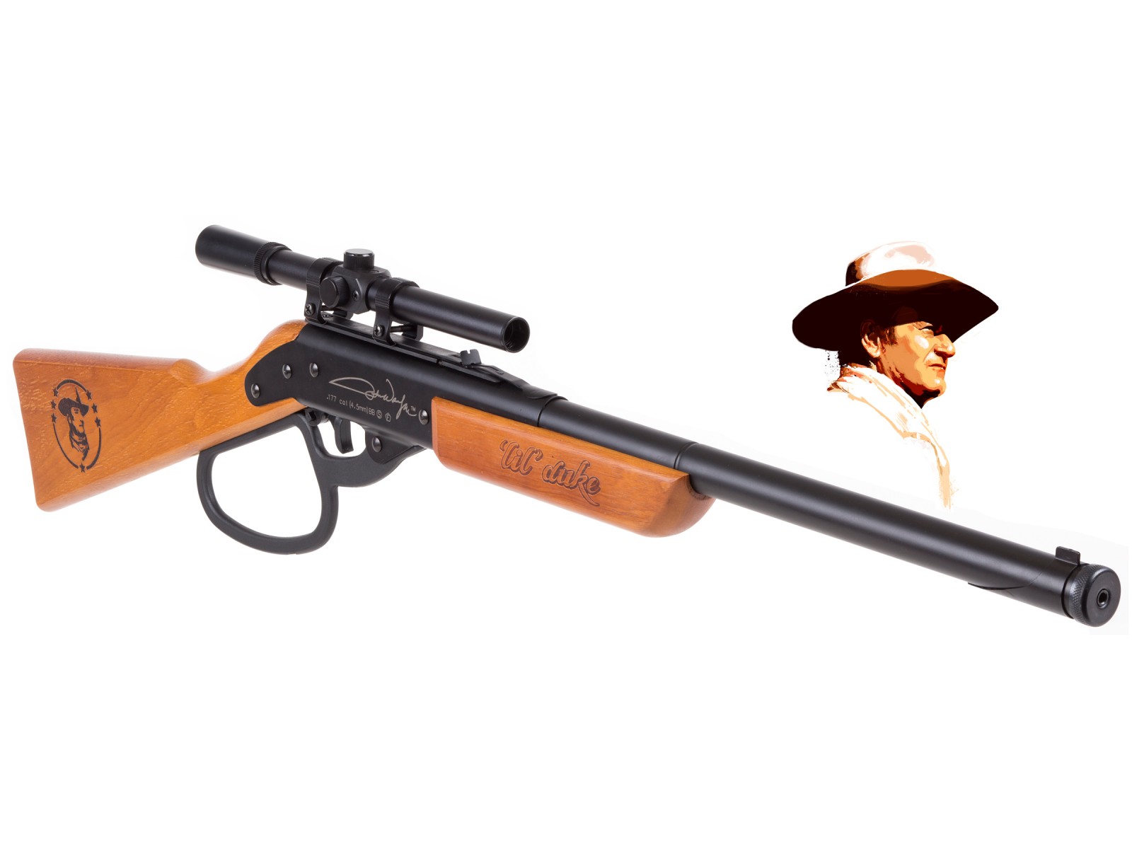 John Wayne Lil Duke BB Gun Rifle + Scope kit