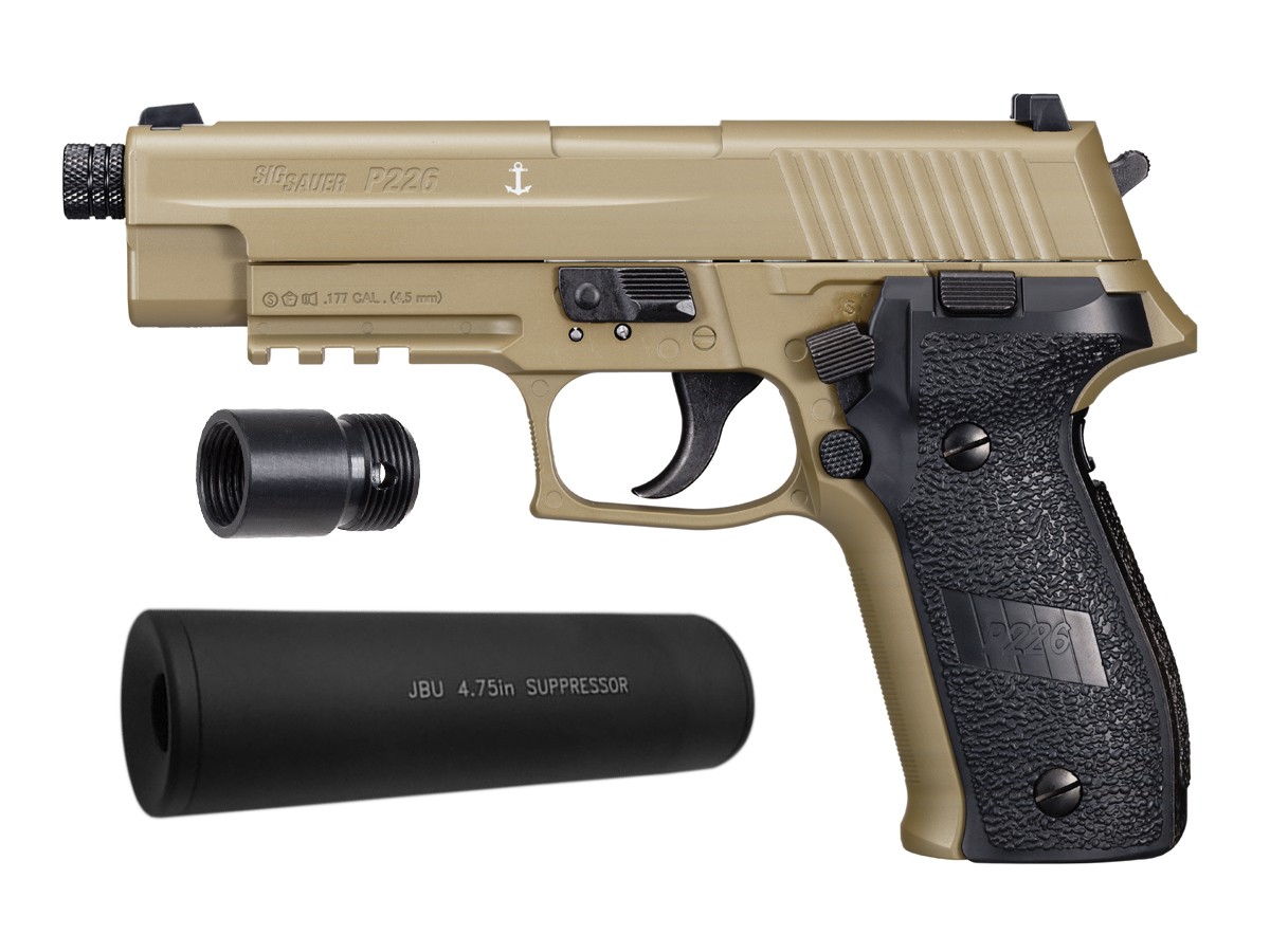 sig sauer p226 co2 pellet pistol suppressor kit flat dark e air guns
