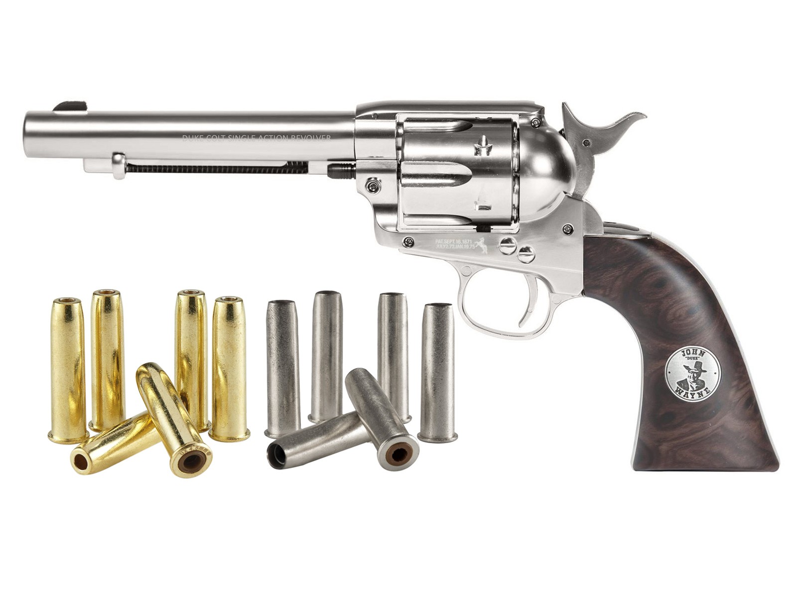 Dual Ammo Duke SAA Colt Peacemaker CO2 Revolver Kit, Nickel