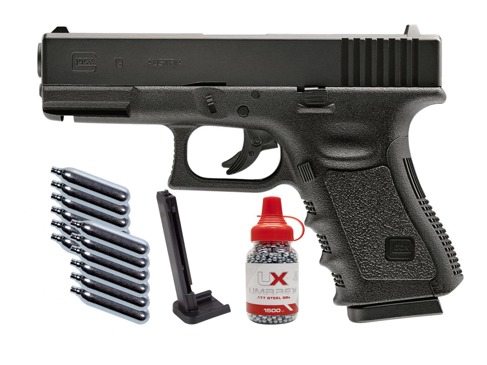 Umarex Glock 19 Gen. 3 CO2 BB Air Pistol Kit 0.177