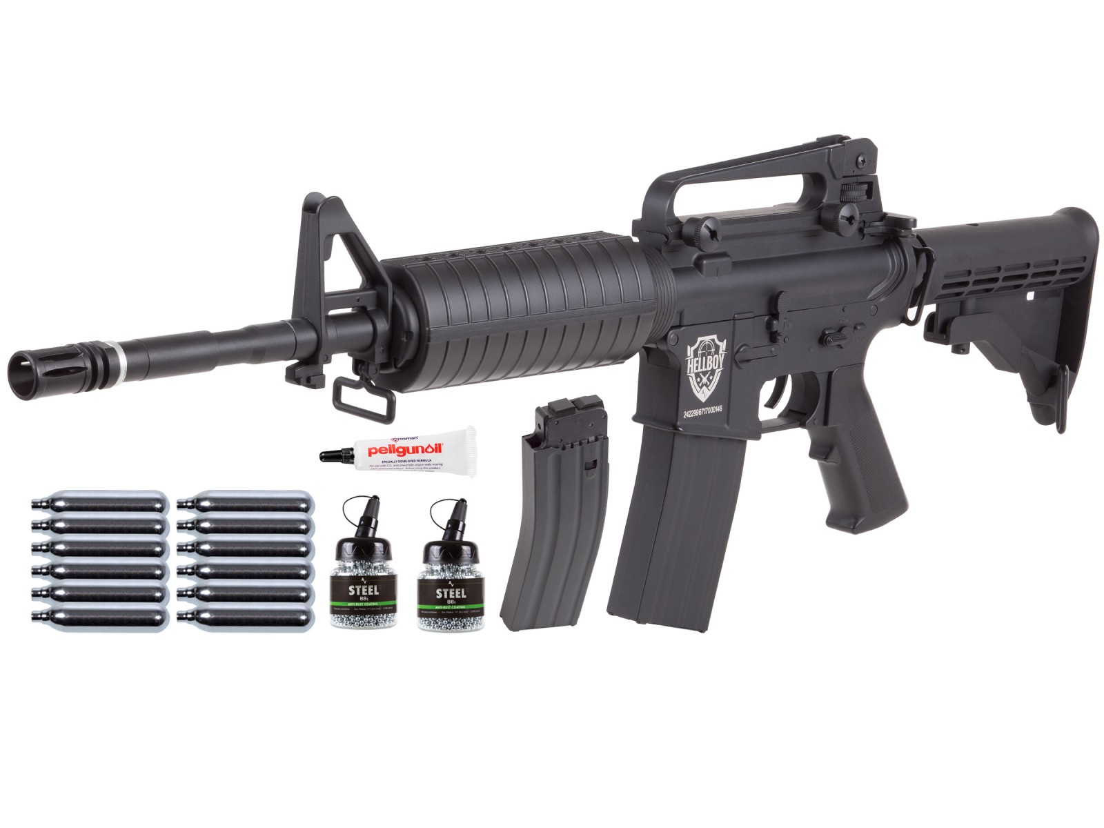 HellBoy .177 CO2 BB Tactical Air Rifle Kit, Firearm Replica 0.177