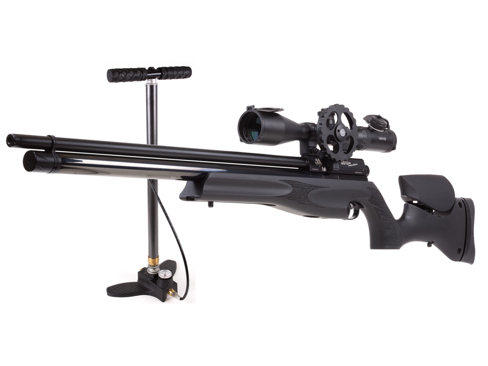 Air Arms S510 XS Ultimate Sporter, Black Soft Touch Pump Kit 0.22