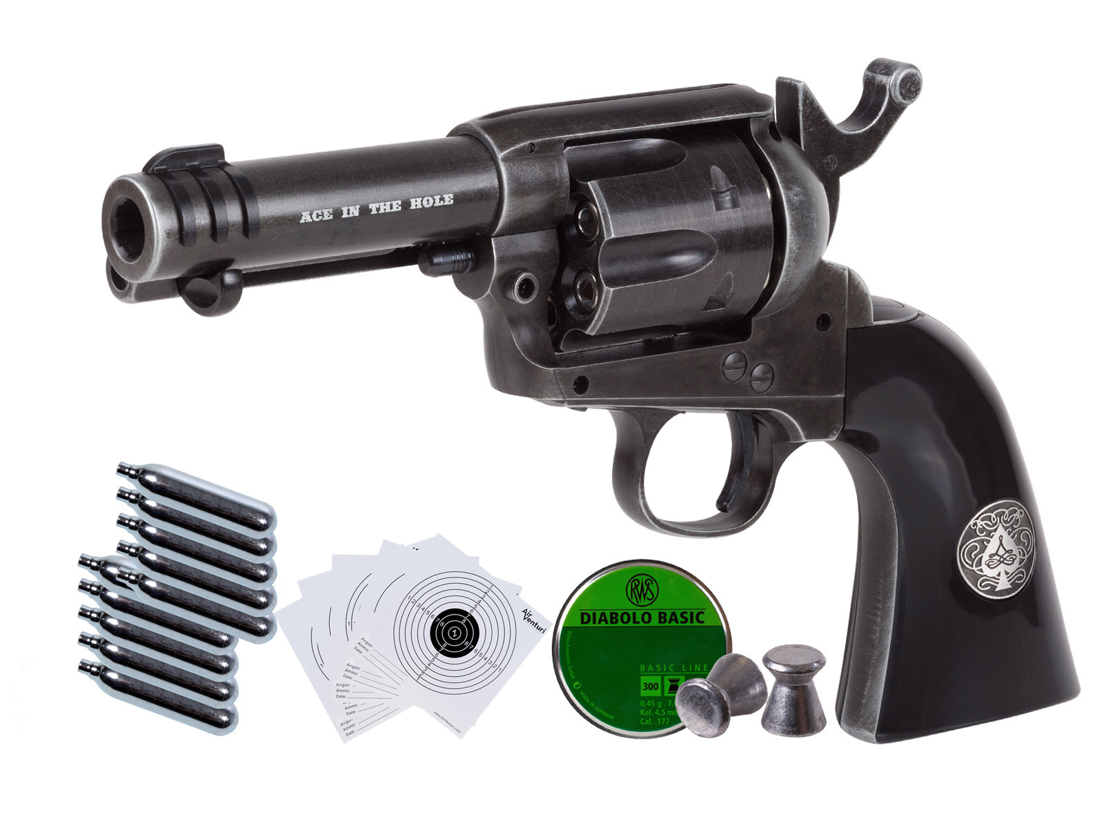 Legends Ace-In-The-Hole CO2 Pellet Revolver, Weathered Kit 0.177