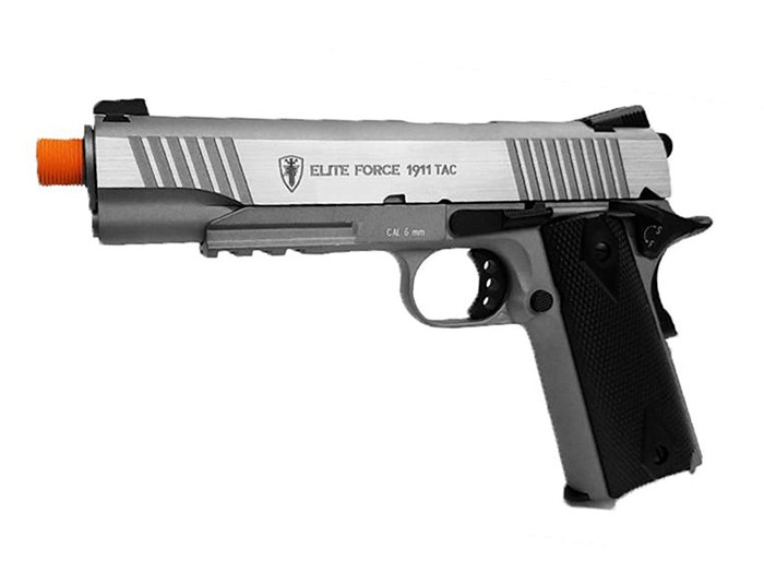 Elite Force 1911 CO2 TAC CO2 Airsoft Pistol,, Silver 6mm