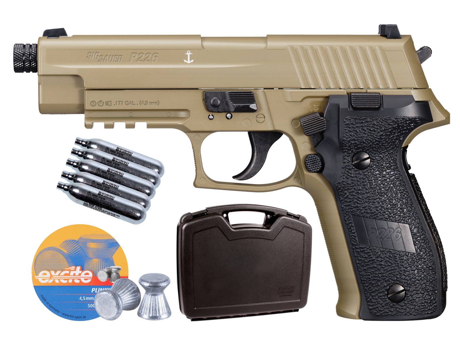 SIG Sauer P226 CO2 Pellet Pistol Case Kit, FDE