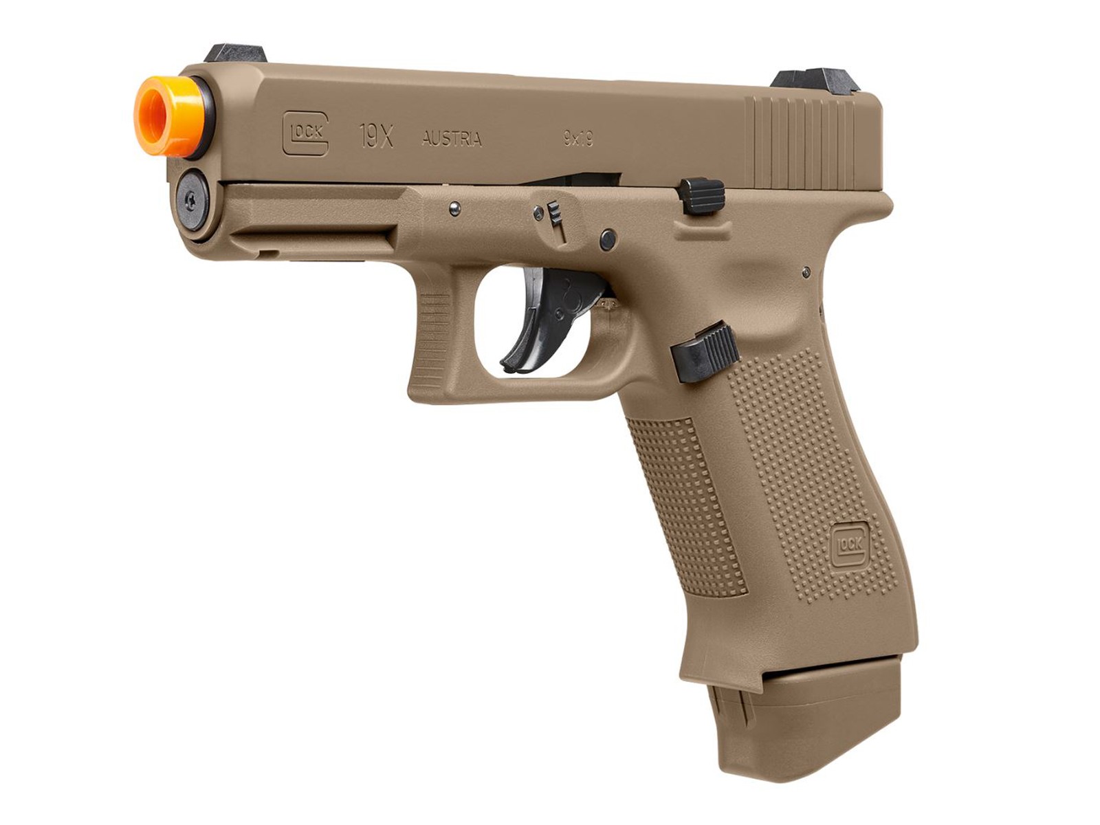 Glock 19X CO2 Blowback Airsoft Pistol, Tan