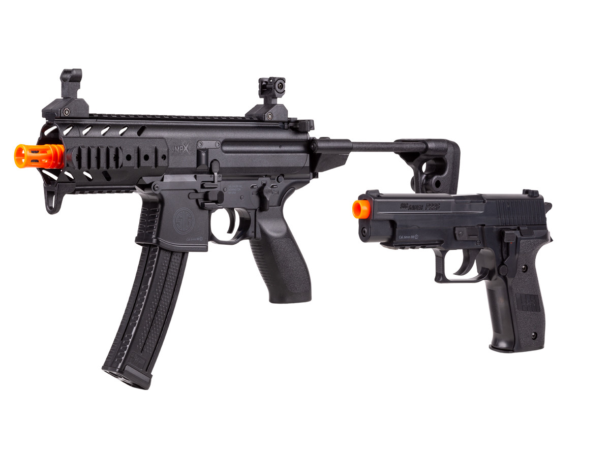 SIG Sauer Spring Airsoft Kit, MPX Rifle & P226 Pistol 6mm