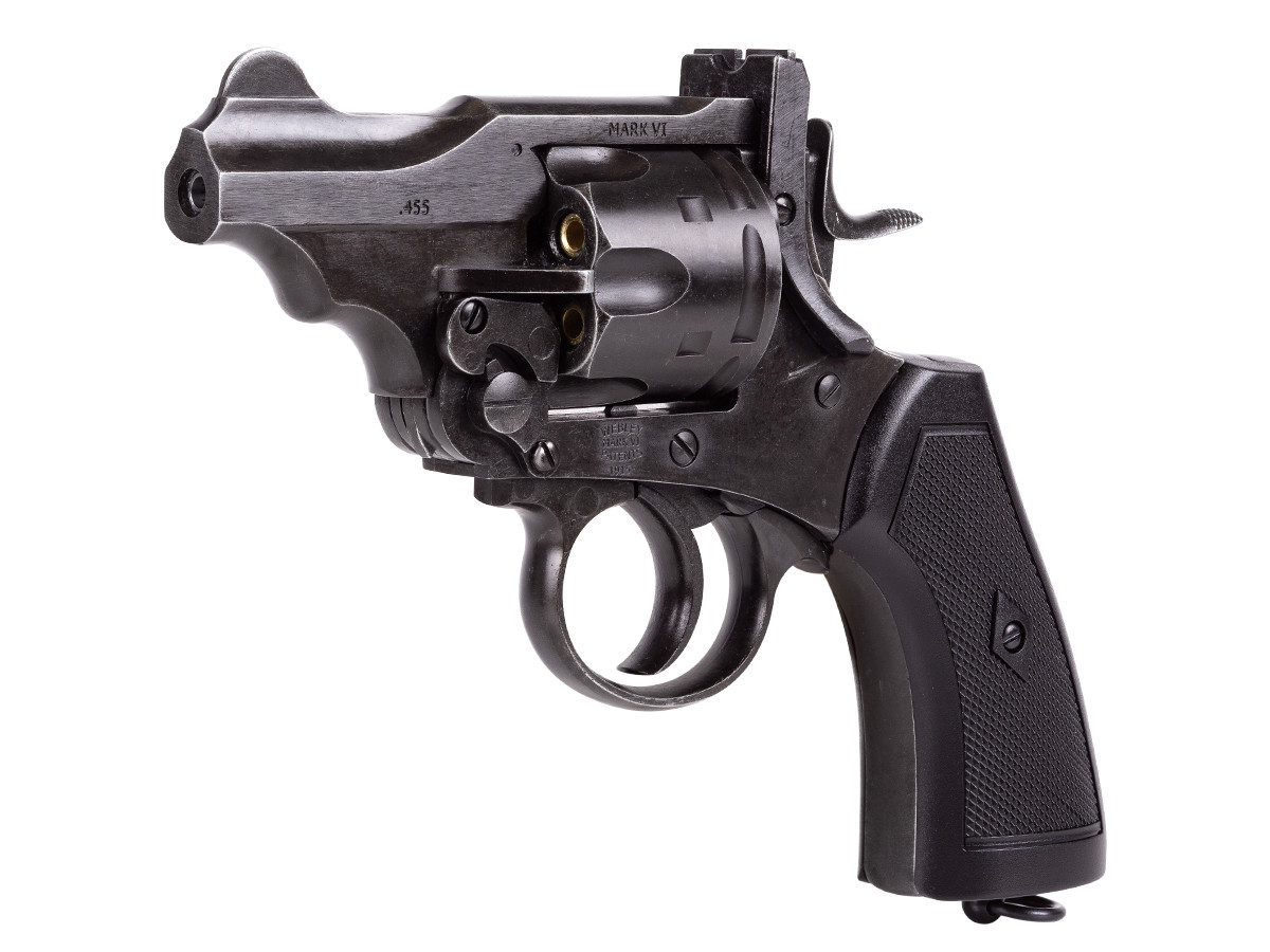 "Webley MKVI CO2 Pellet Revolver, Battlefield Finish, 2.5"" 0.177"