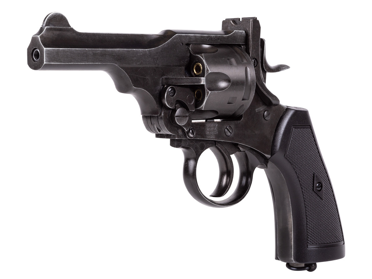 "Webley MKVI CO2 Pellet Revolver, Battlefield Finish, 4"" 0.177"