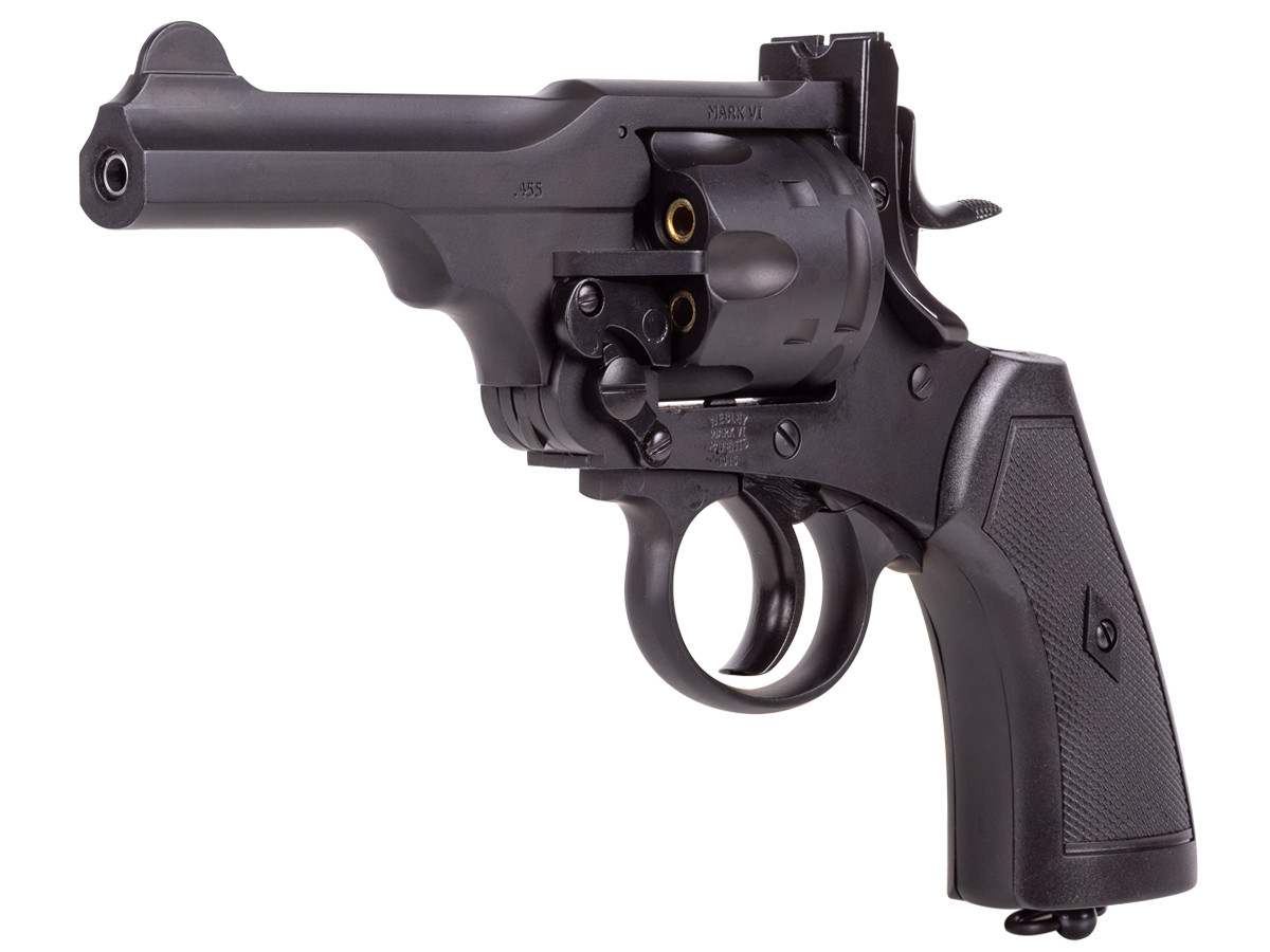 Webley MKVI .177 Air Pistol in Black Finish, 4" barrel