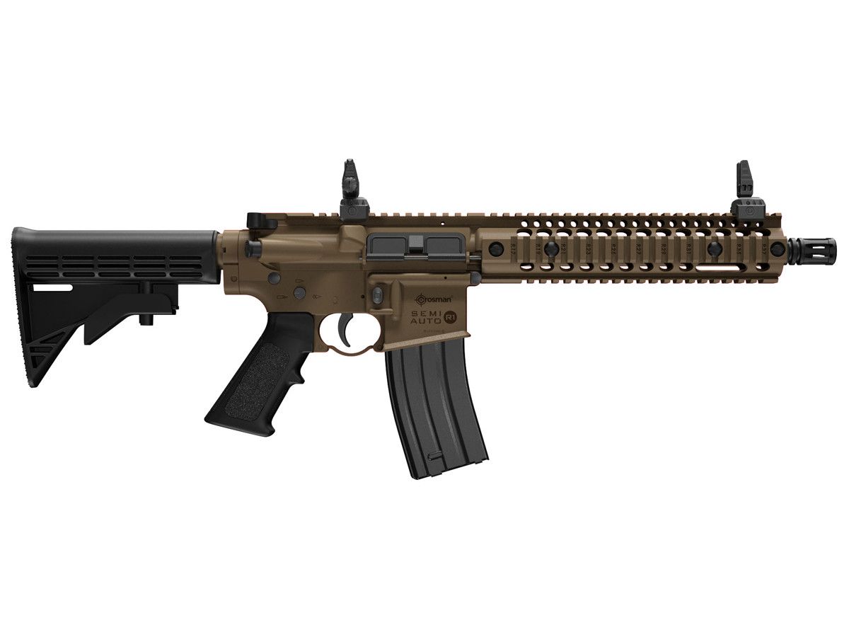 Crosman R1 Semi-Auto BB Air Rifle, FDE 0.177