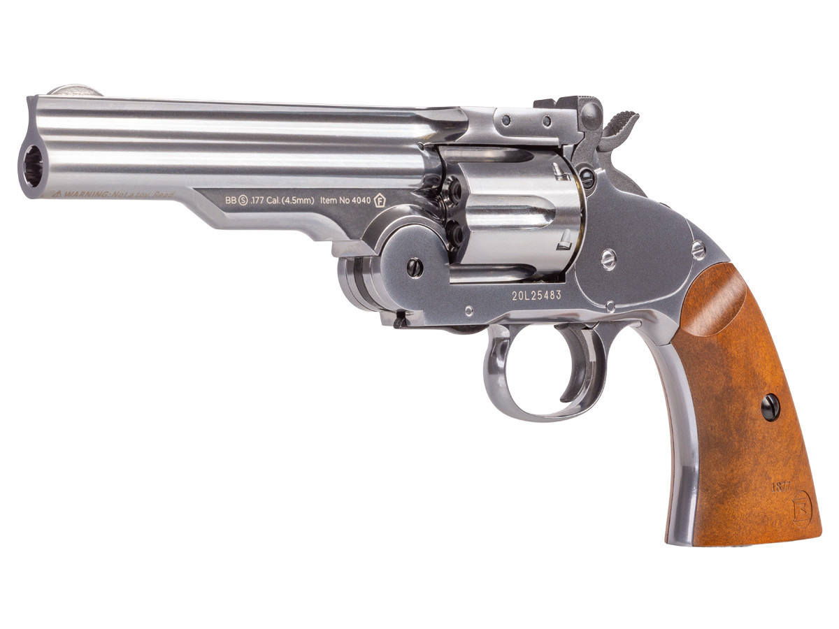 Schofield No. 3 Nickel CO2 BB Revolver, 5 Barrel 0.177