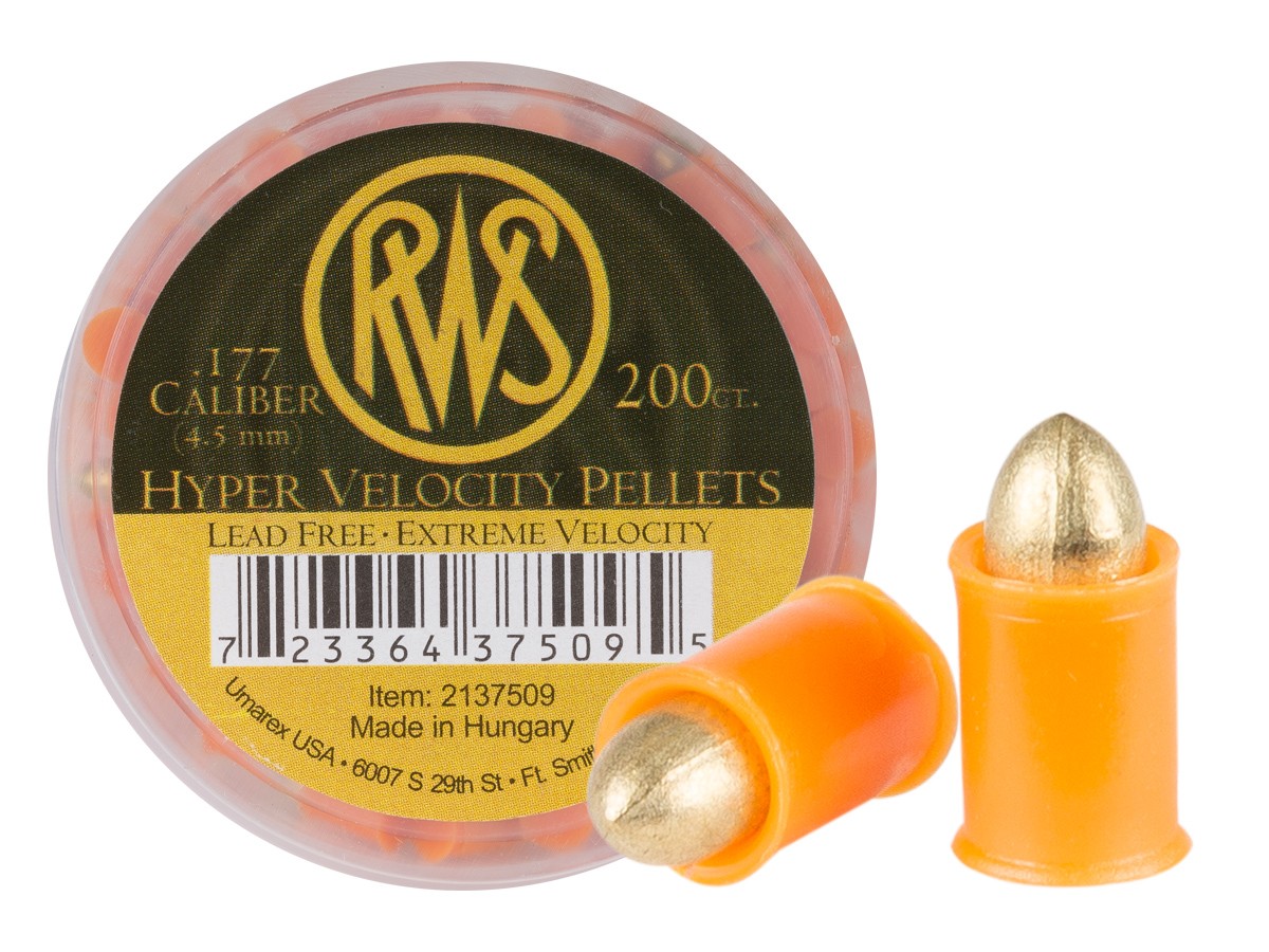 RWS Hyper Velocity .177 Cal, 5.2 Grains, Pointed, Lead-Free, 200ct 0.177