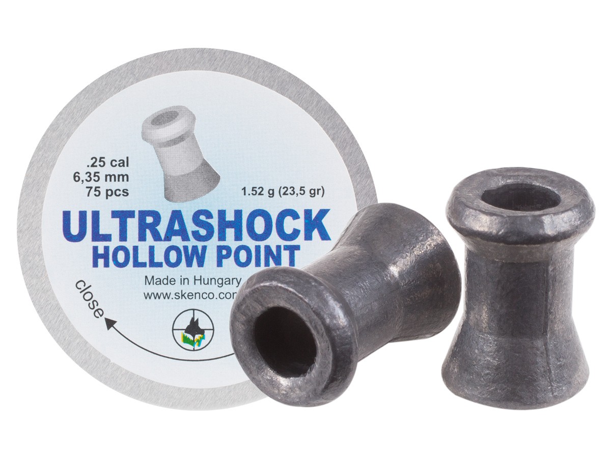 Skenco Ultrashock, .25 Cal, 23.50 Grains, Hollowpoint, 75ct