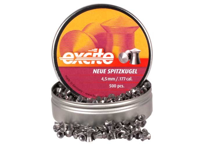 H&N Excite Neue Spitzkugel, .177 Cal, 8.49 Grains, Pointed, 500ct
