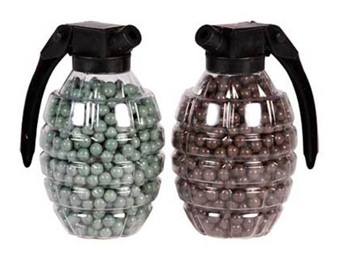Marines Airsoft Hand Grenade Shaped BB Container,0.2g, 800 Rds Each, 2ct 6mm