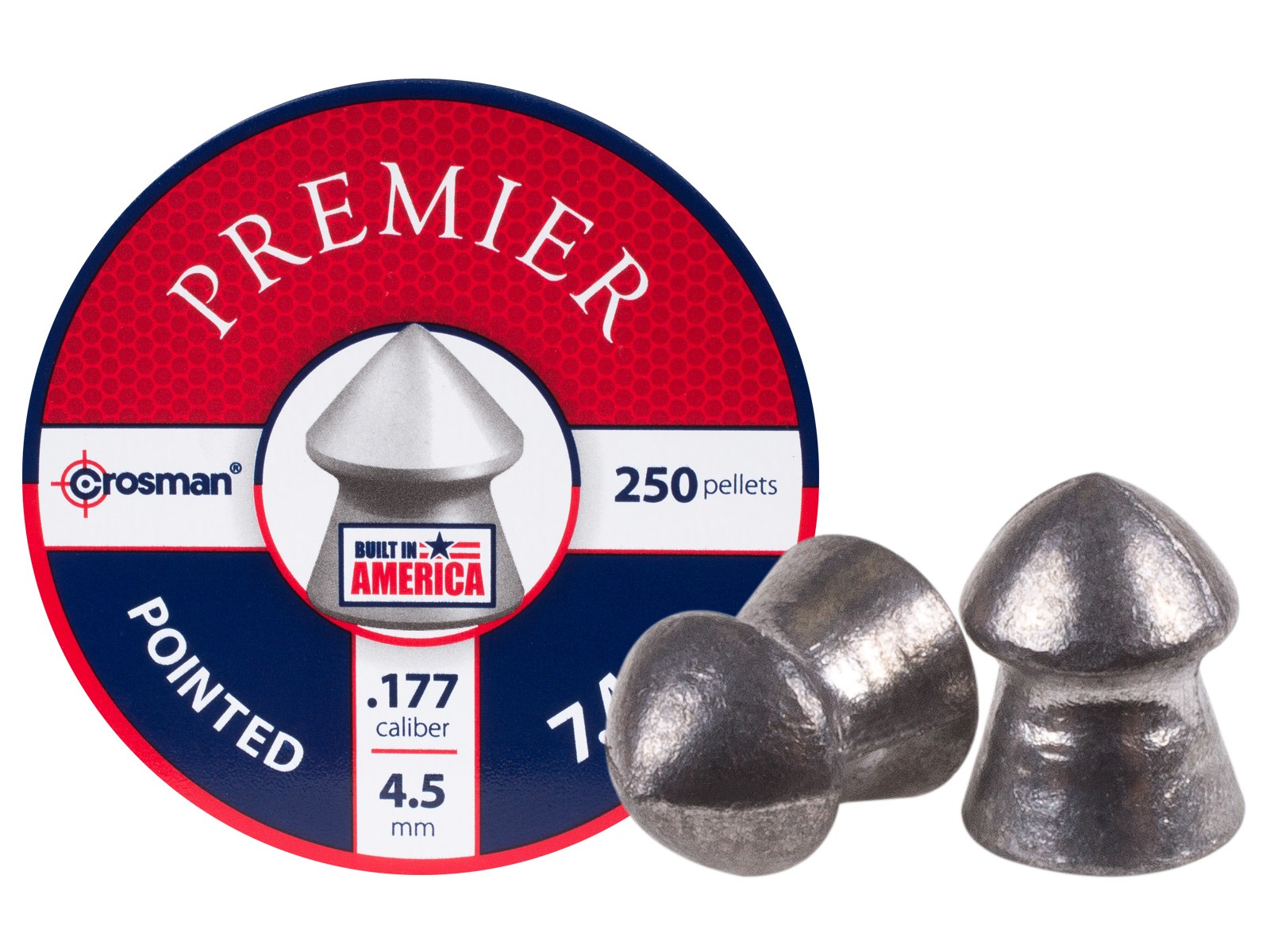 Crosman Hunting .177 Cal, 7.4 Grains, Pointed, 250ct 0.177