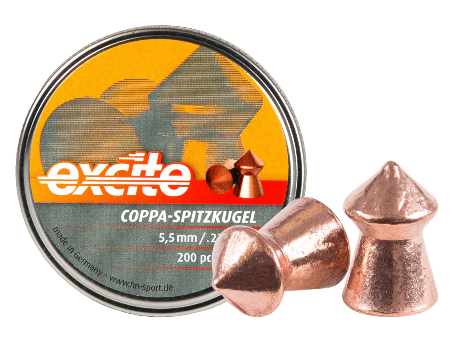 H&N Excite Coppa-Spitzkugel, .22 Cal, 16.05 Grains, Pointed, 200ct 0.22