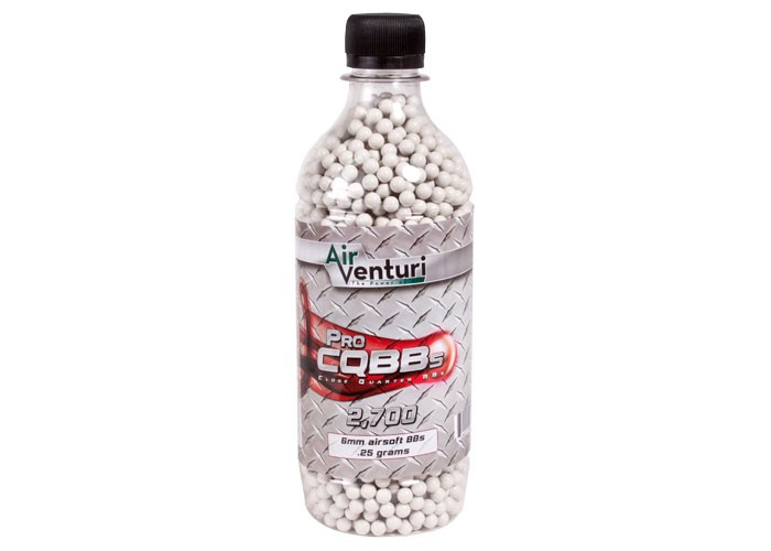 Air Venturi Pro CQBBs 6mm Airsoft BBs, 0.25g, 2,700 Rds, White