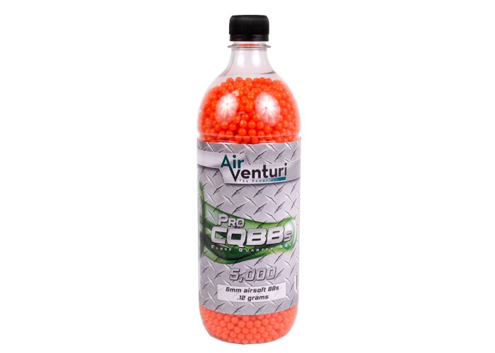 Air Venturi Pro CQBBs 6mm Airsoft BBs, 0.12g, 5,000 Rds, Orange