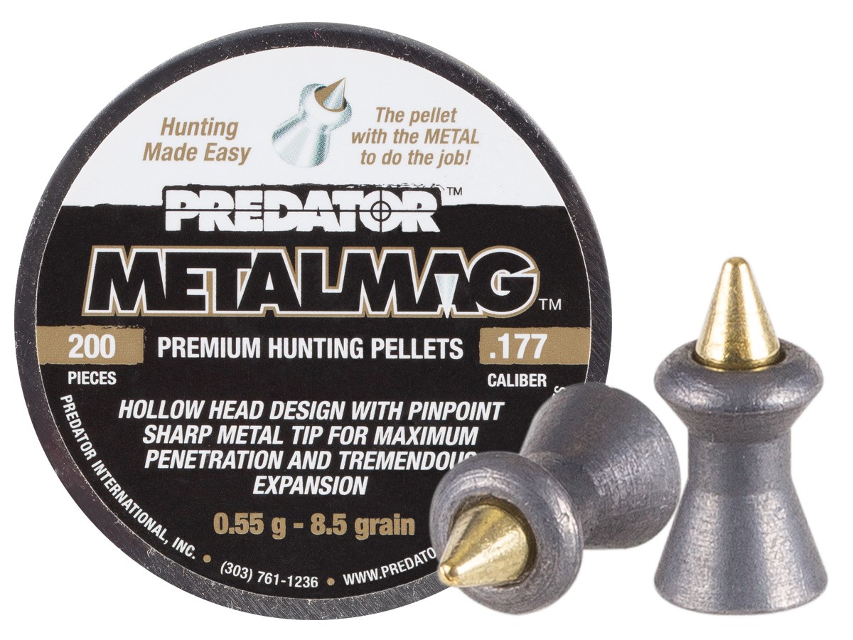 Predator Metalmag Pellets, .177 Cal, 8.5 Grains, Pointed, 200ct