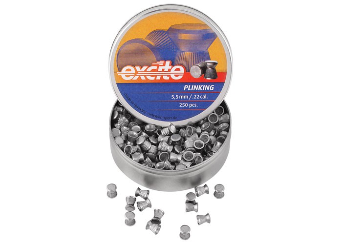 H&N Excite Plinking Pellets, .22 Cal, 12.96 Grains, Wadcutter, 250ct 0.22