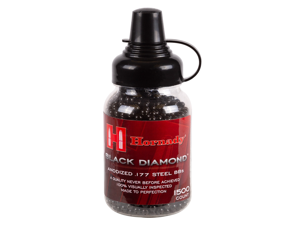 Hornady Black Diamond Steel BBs, .177 Cal, 5.1 Grains, Anodized Finish, 1500ct 0.177