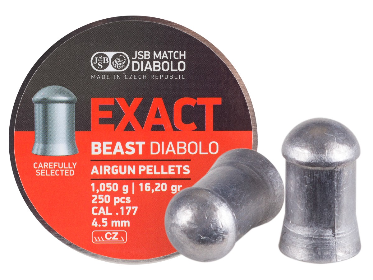 JSB Exact Beast Diabolo .177 Cal Pellets, 16.20 Grains, Domed, 250ct 0.177