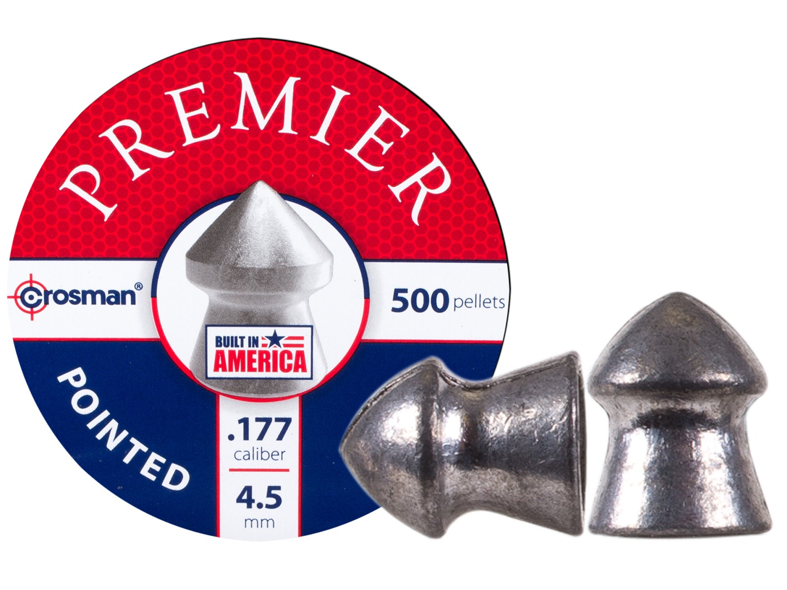 Crosman Field Hunting .177 Cal, 7.4 Grains, Pointed, 500ct 0.177