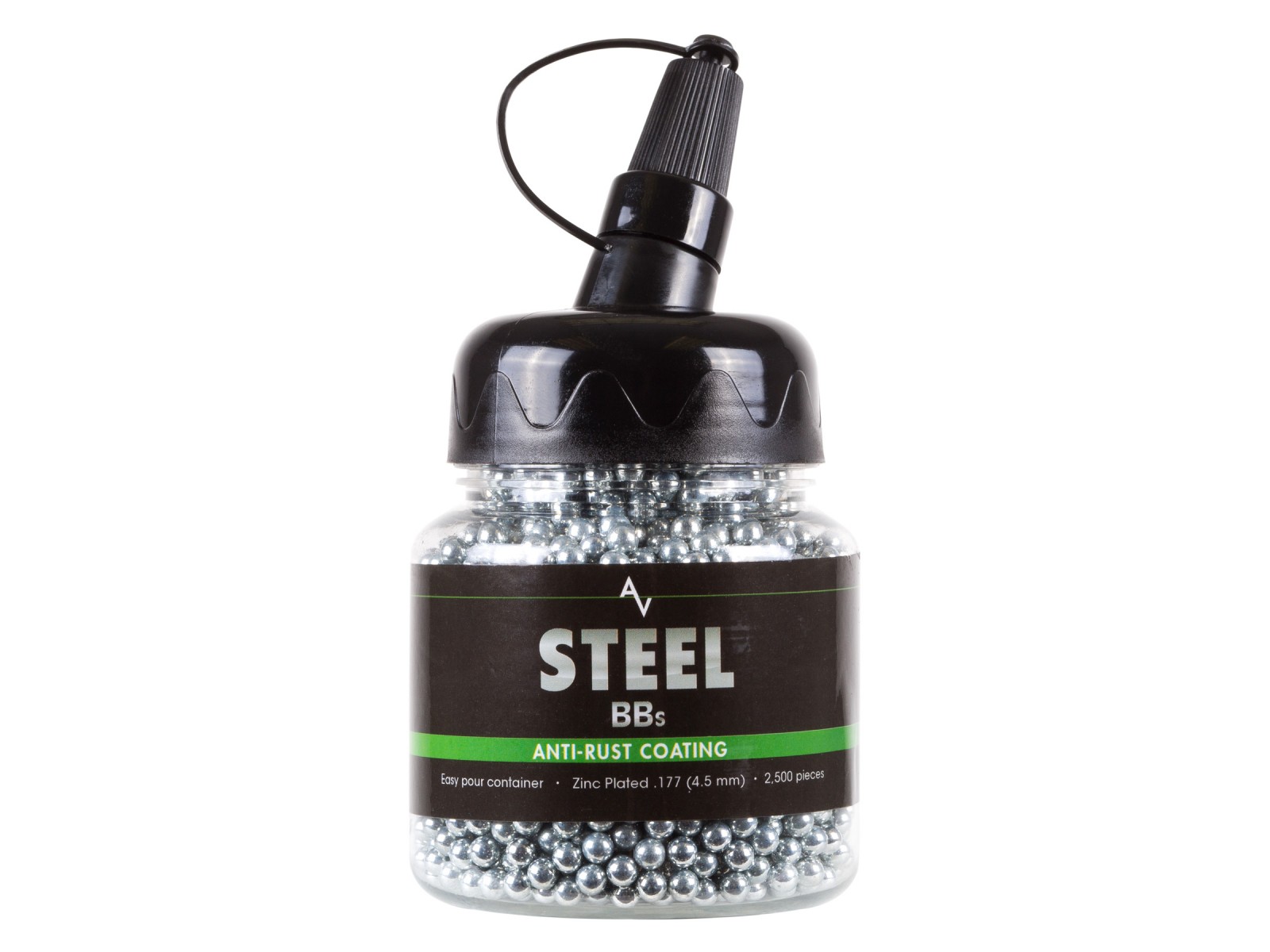 Air Venturi Steel BBs, .177 Cal, 5.1 Grains, Zinc-Plated, 2,500ct 0.177