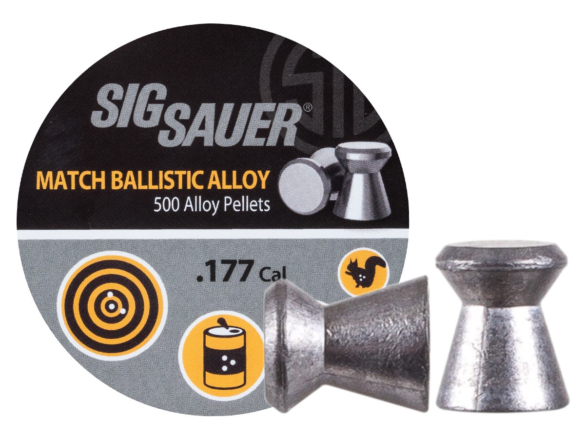 Sig Sauer Match Ballistic Alloy .177 Cal, 5.25 Grains, Wadcutter, Lead-Free, 500ct