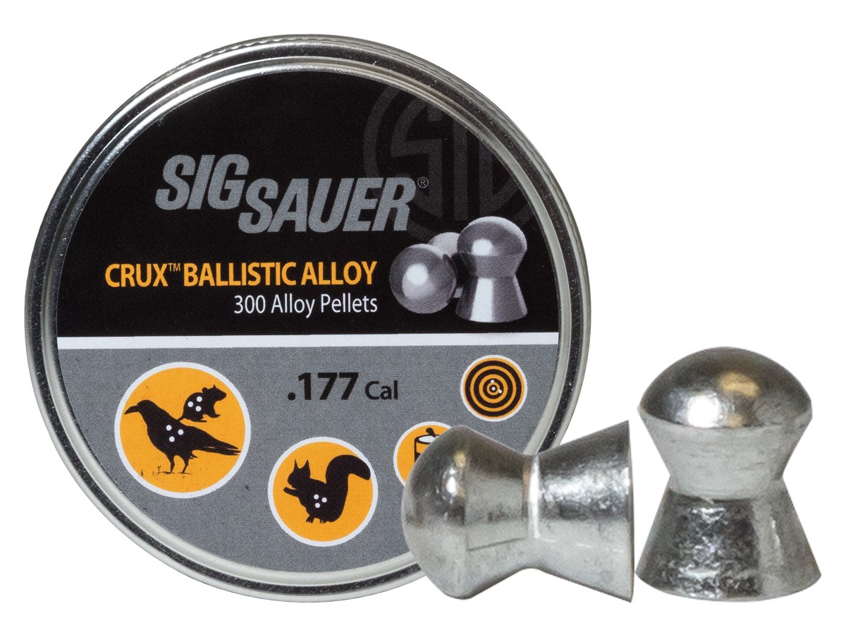 Sig Sauer Crux Ballistic Alloy Pellets, .177 Cal, 5.56 Grains, Domed, 300ct