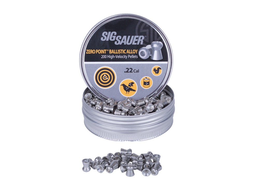 Sig Sauer Zero Ballistic Alloy Pellets, .22 Cal, 11.81 Grains, Hollowpoint, 200ct