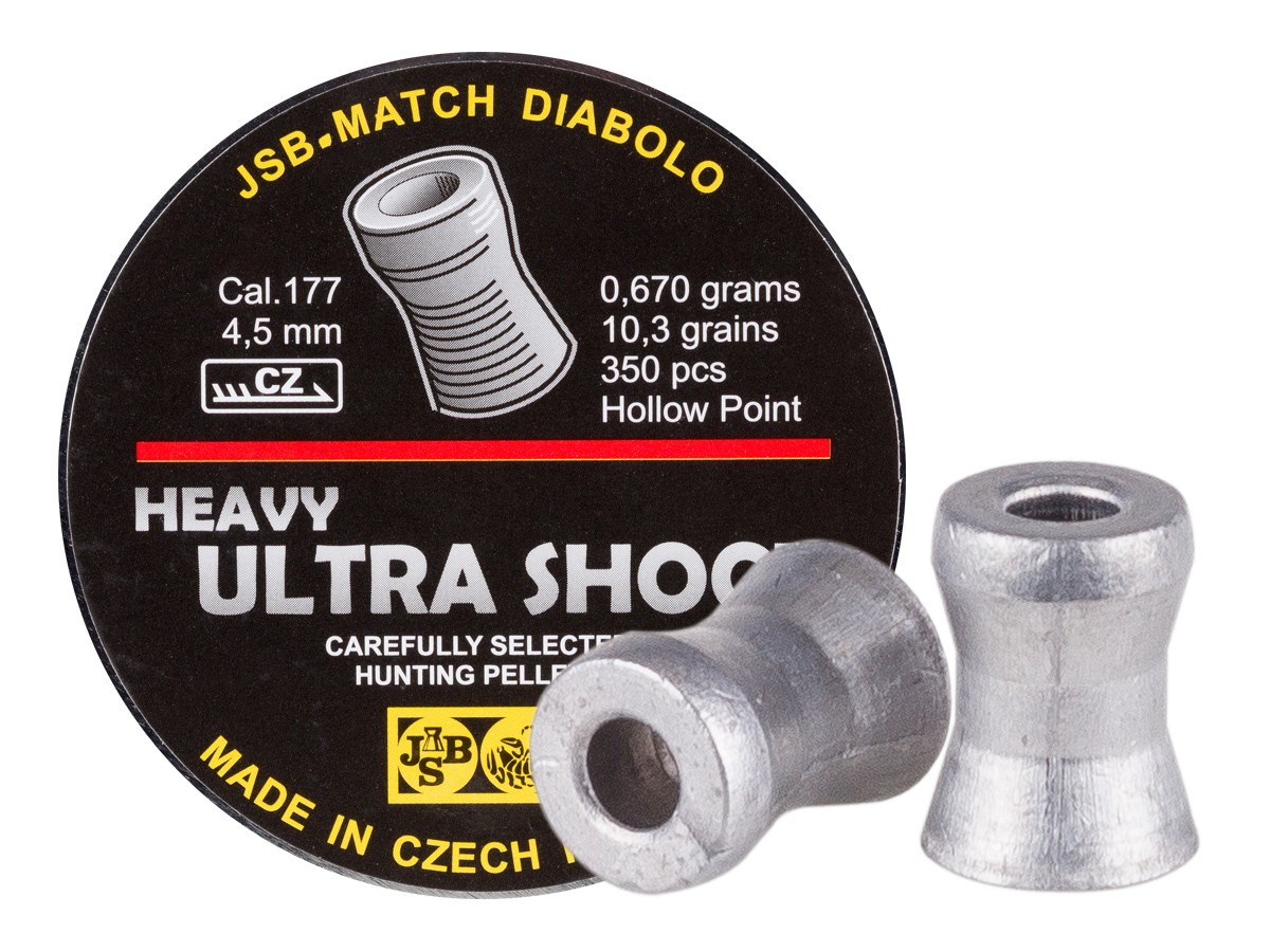 JSB Ultra Shock, .177 Cal, 10.3  Grains, Hollowpoint, 350ct