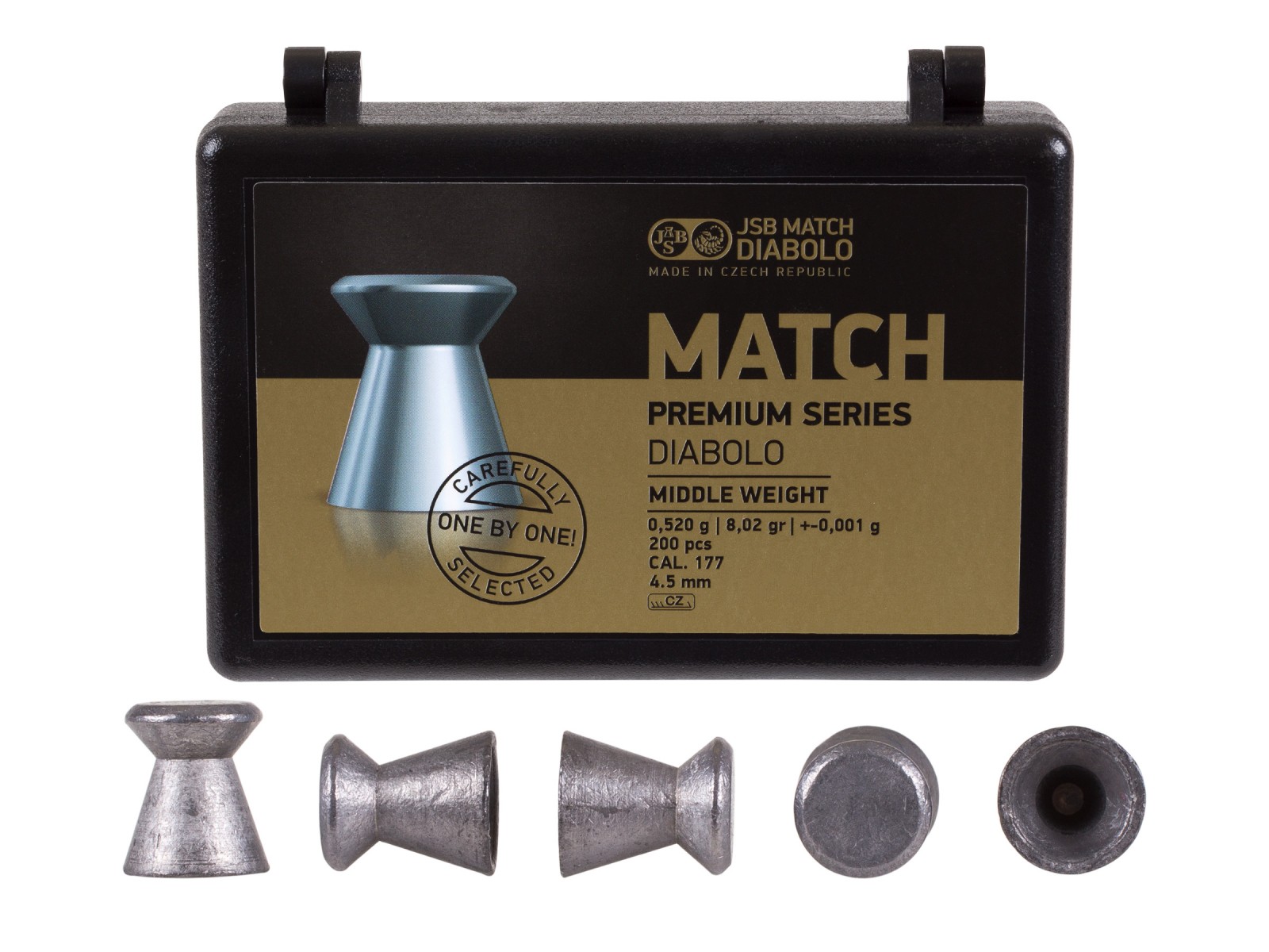 JSB Match Premium Medium .177 Cal, 8.02 Grains, Wadcutter, 200ct 0.177