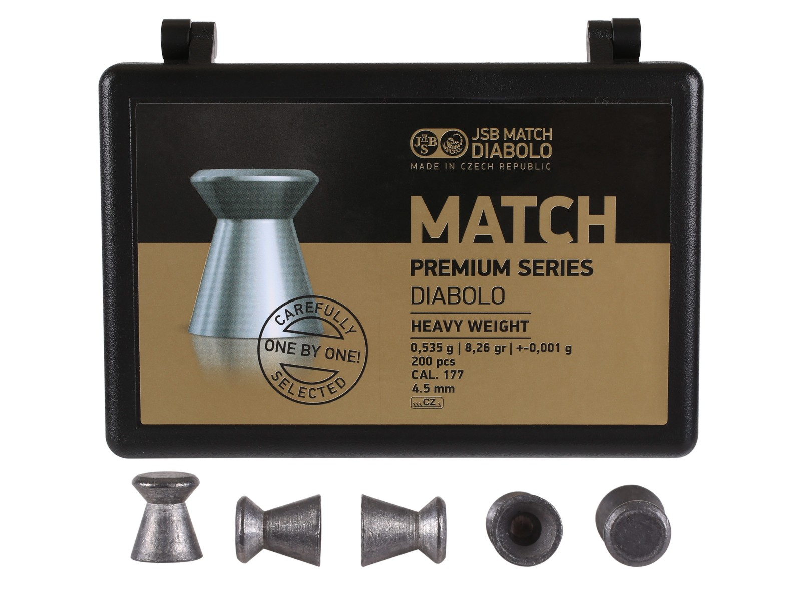 JSB Match Premium Heavy .177 Cal, 8.26 Grains, Wadcutter, 200ct