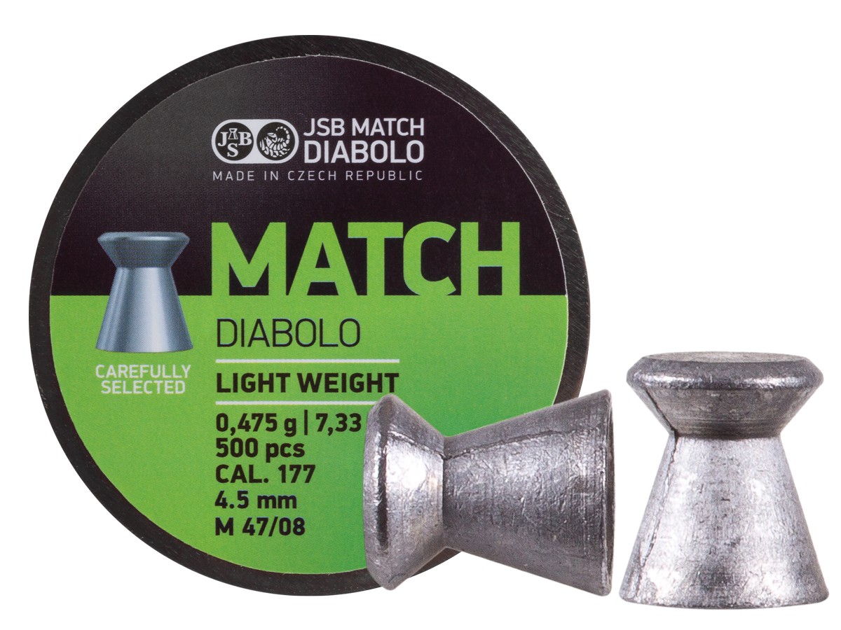 JSB Green Match Light Weight .177 Cal, 7.72 Grains, Wadcutter, 500ct 0.177