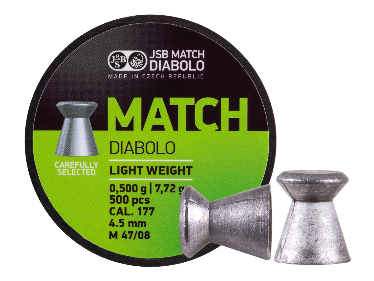 JSB Green Match Light Weight .177 wadcutter pellets