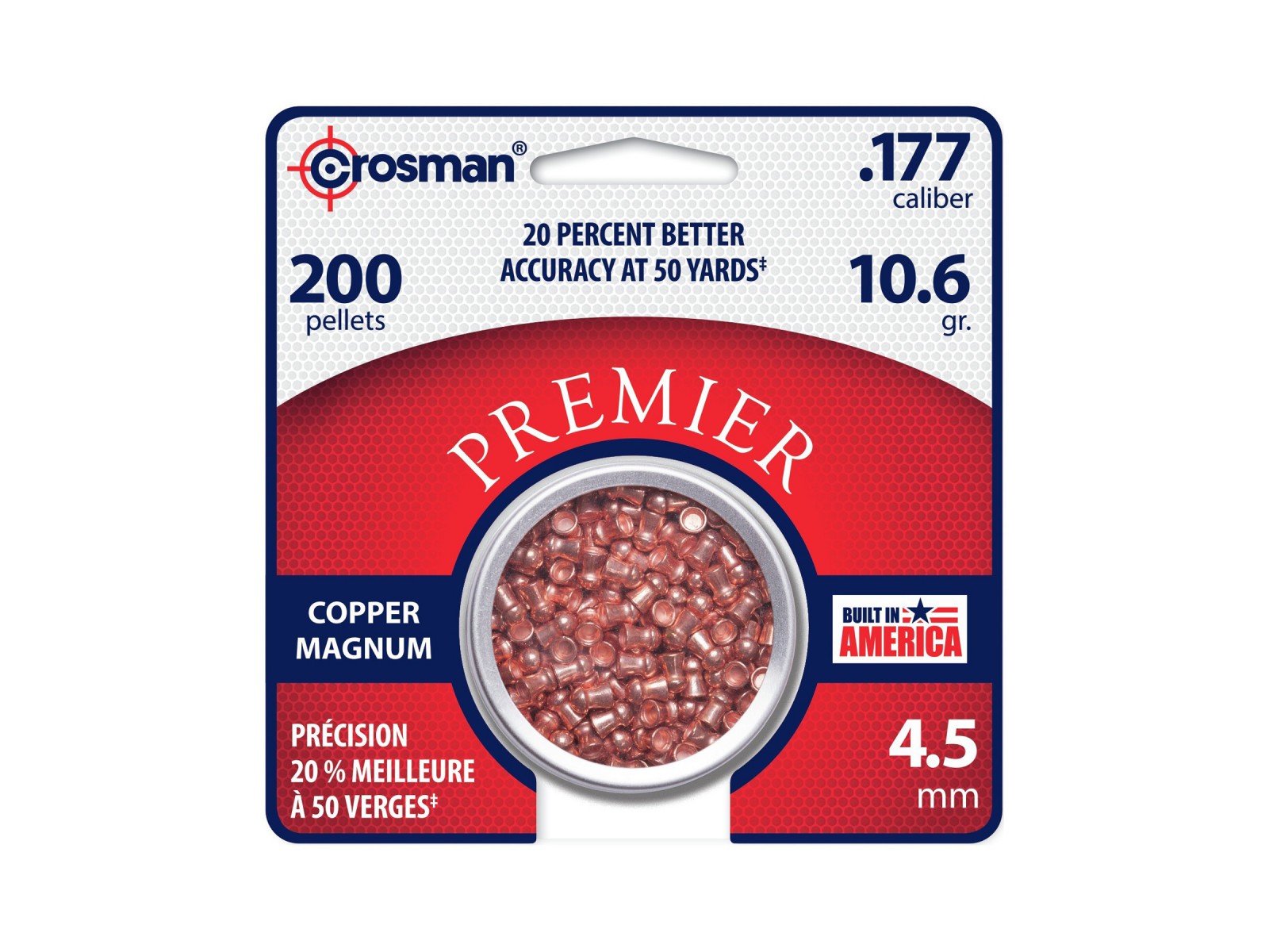 Crosman Premier Copper Magnum .177 Cal, 10.6 Grains, Domed, 200ct