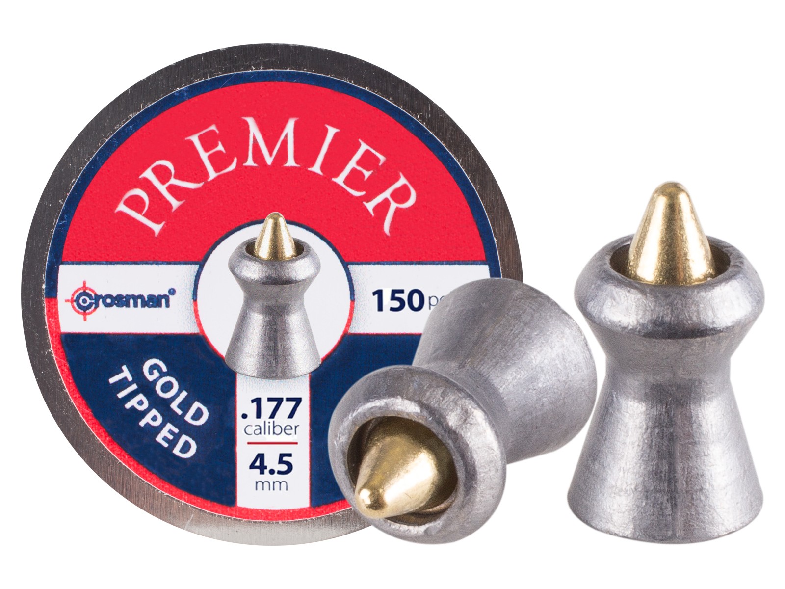 Crosman Premier Gold Tip .177 Cal, 8.9 Grains, Pointed, 150ct 0.177