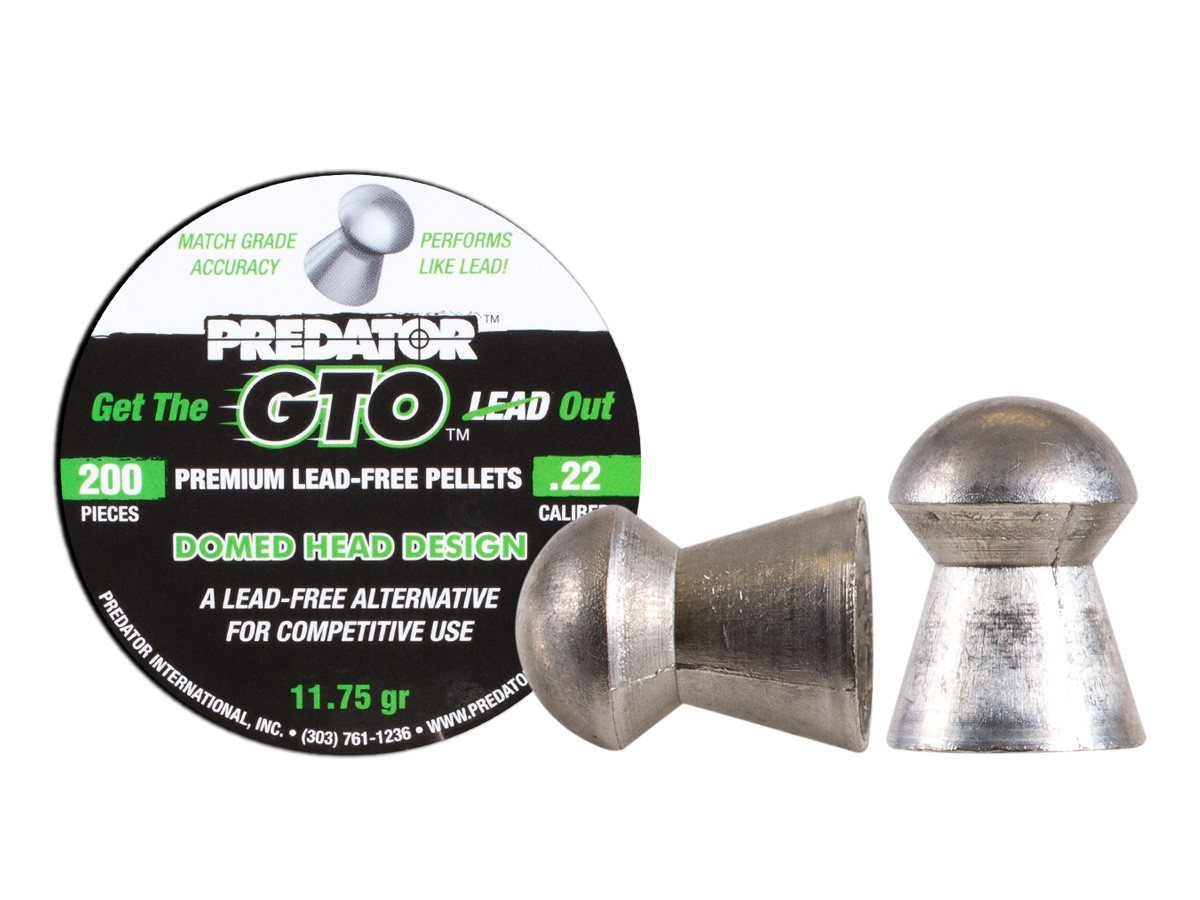 Predator GTO .22 Cal, 11.75 Grains, Domed, Lead-Free, 200ct