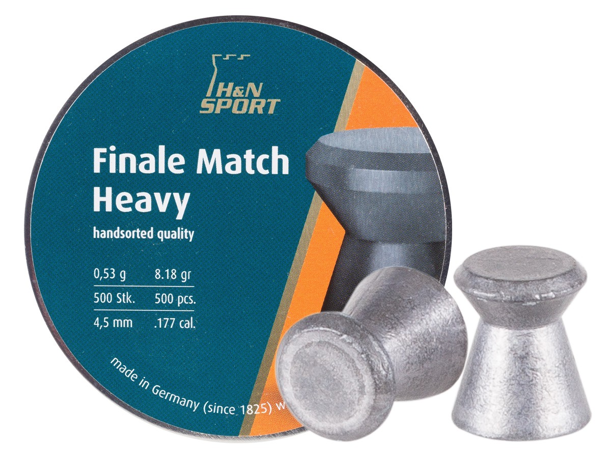 H&N Finale Match Heavy .177 Cal, 8.18 Grains, 4.50mm, Wadcutter, 500ct 0.177