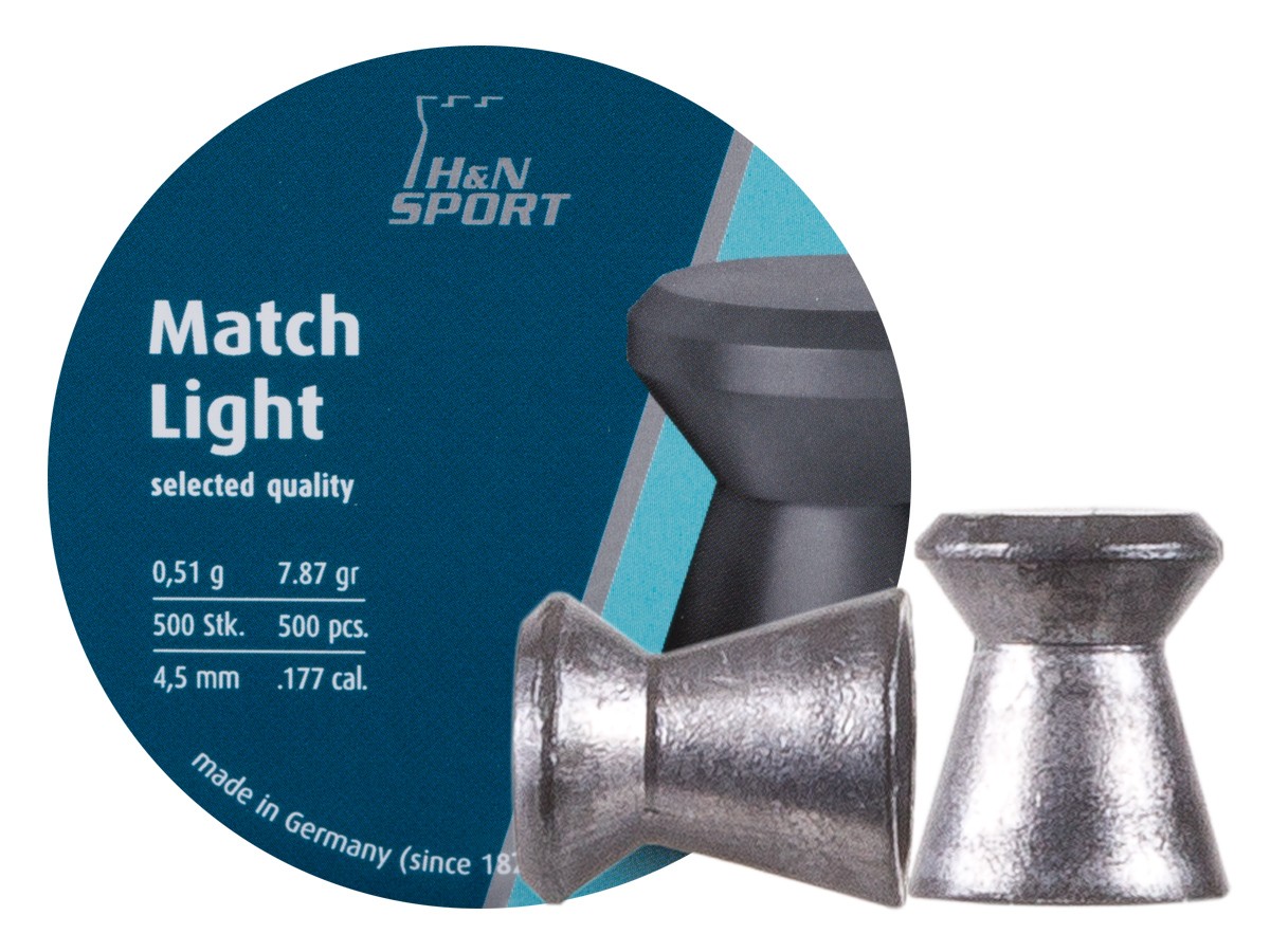 H&N Match Light .177 Cal, 7.87 Grains, 4.49mm, Wadcutter, 500ct 0.177