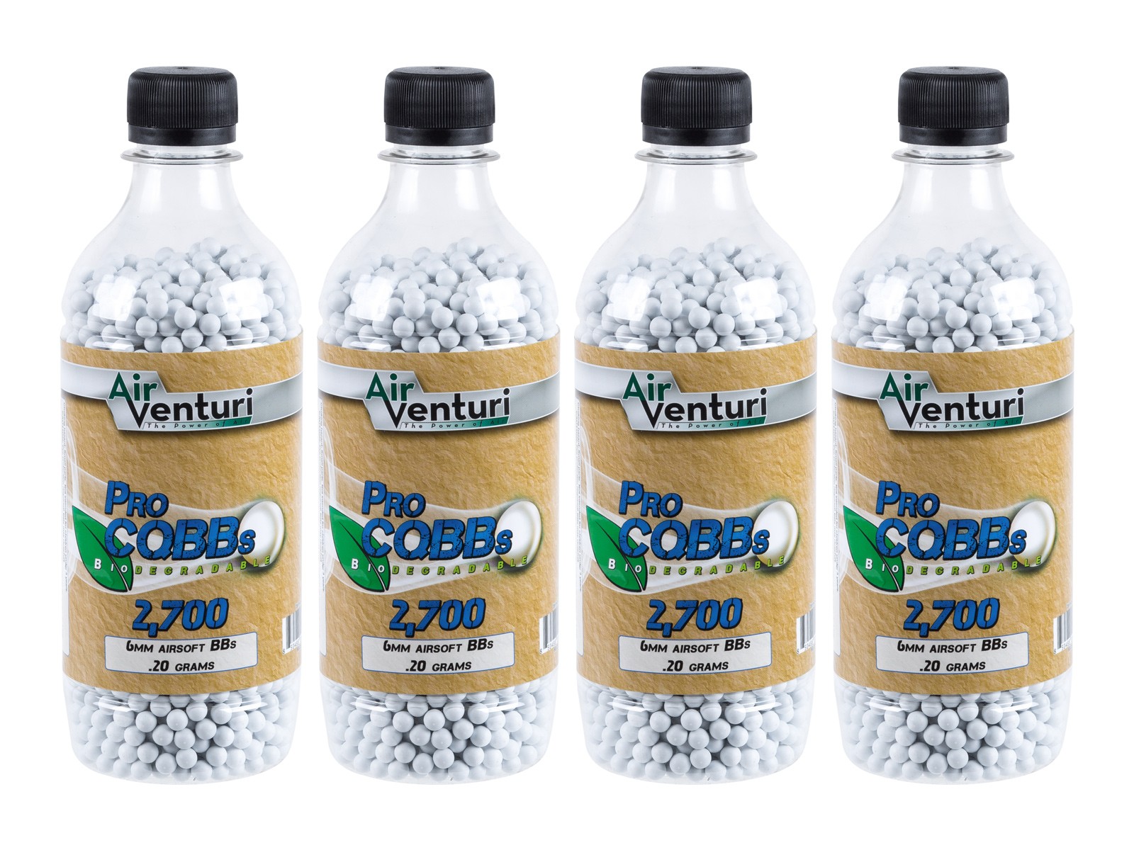 Air Venturi Pro CQBBs 6mm biodegradable airsoft BBs, 0.20g, 10,800 rds, white